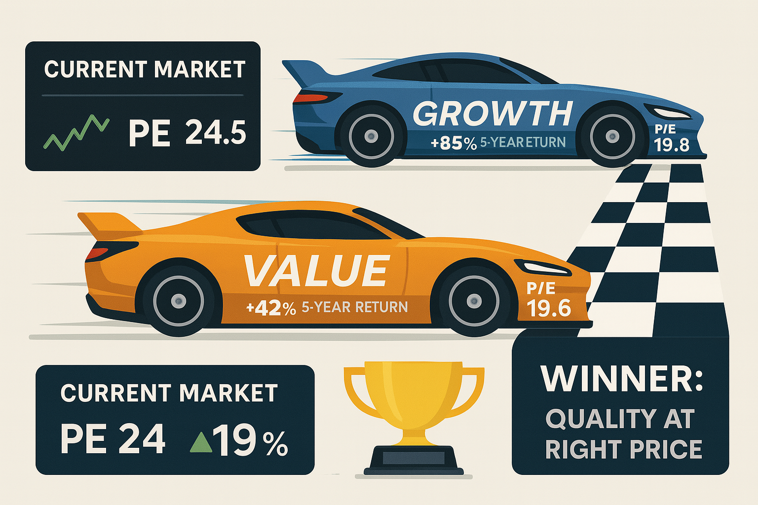 The Growth vs Value Battle - Why One Side is Winning by 100%
